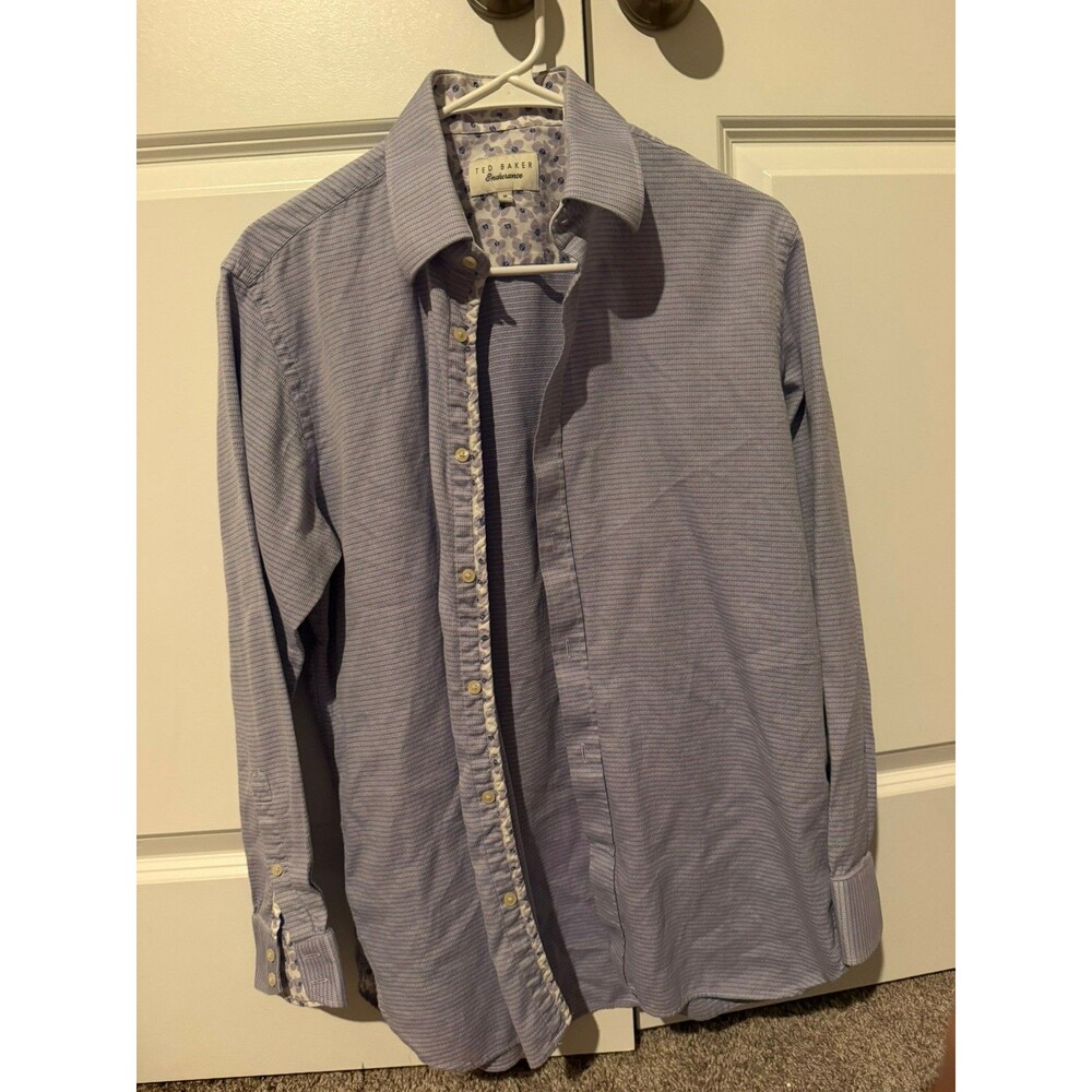 Size 16 32 33 Ted Baker Endurance Long Sleeve Purple Button Down Dress Shirt